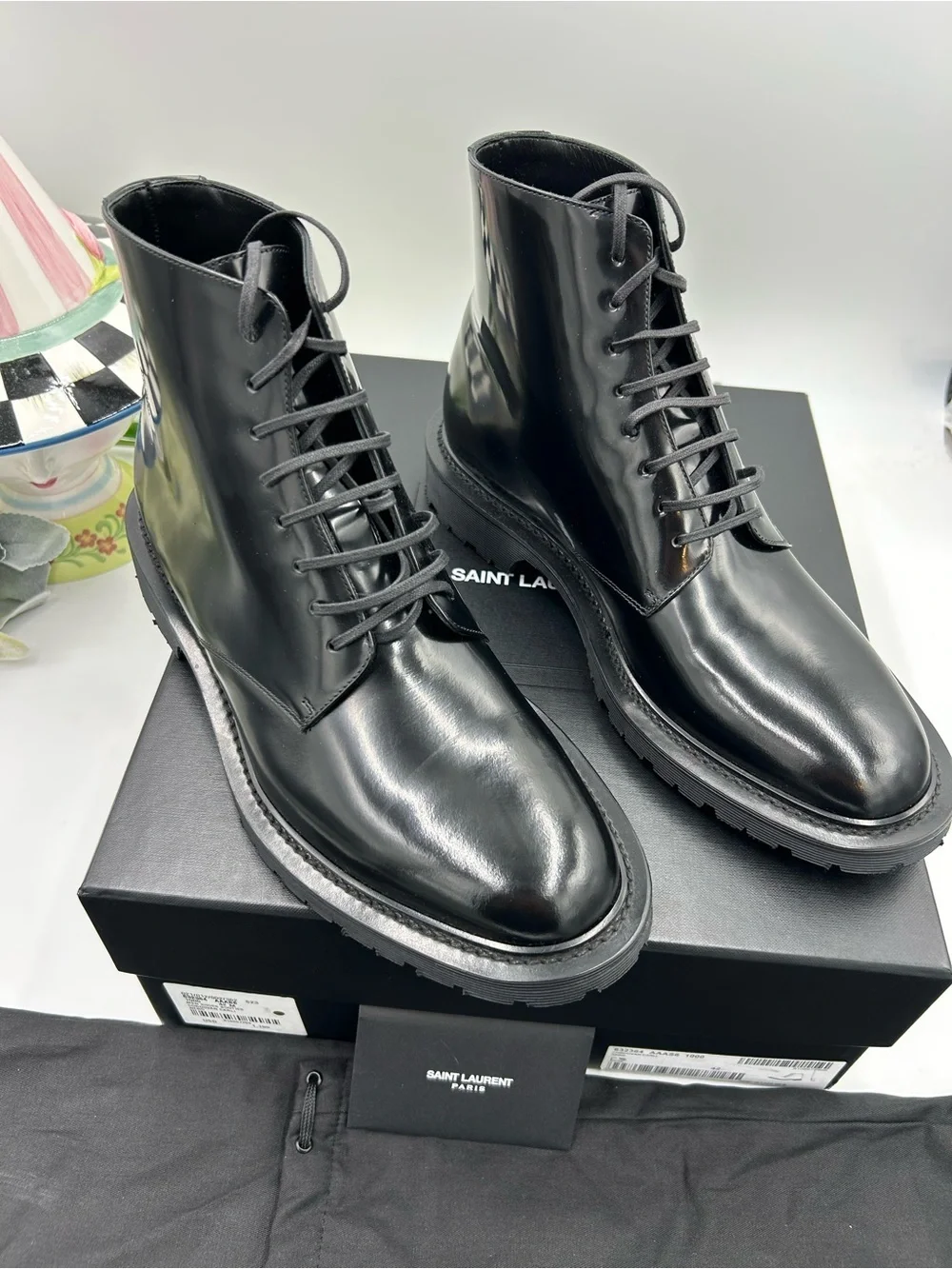 Men's Saint Laurent combat boots size 42 made in Italy NWT